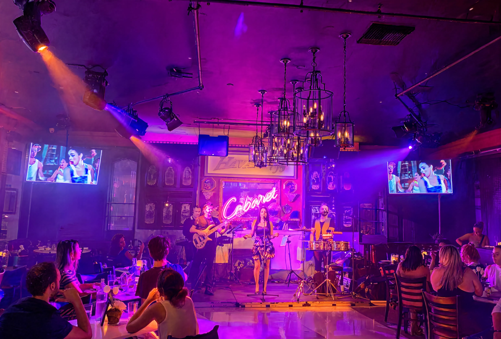 Restaurant sound, video and entertainment lighting installation at Havana 1957 Breakwater in Miami Beach