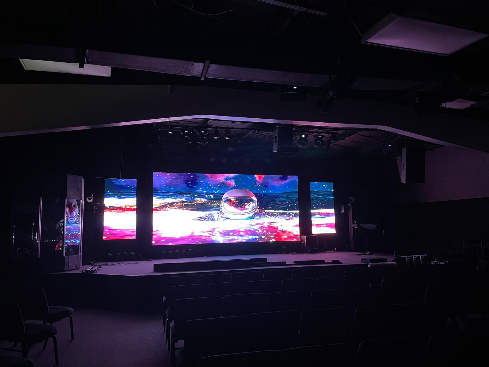 House of worship audio, LED video and stage lighting integration at Epicenter Church in Orlando, Florida