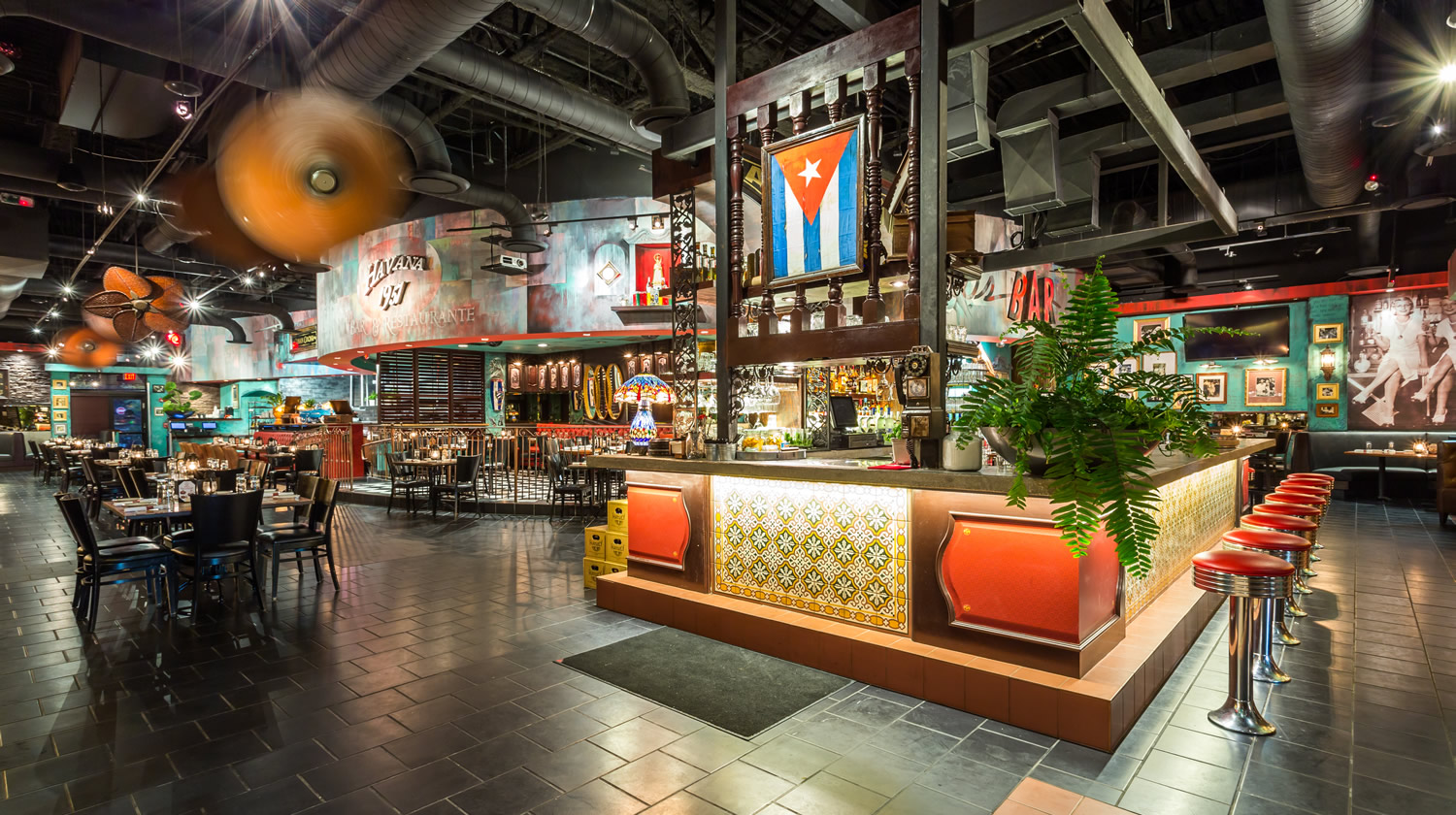Professional restaurant sound, video and lighting system at Havana 1957 in Pembroke Pines, Florida