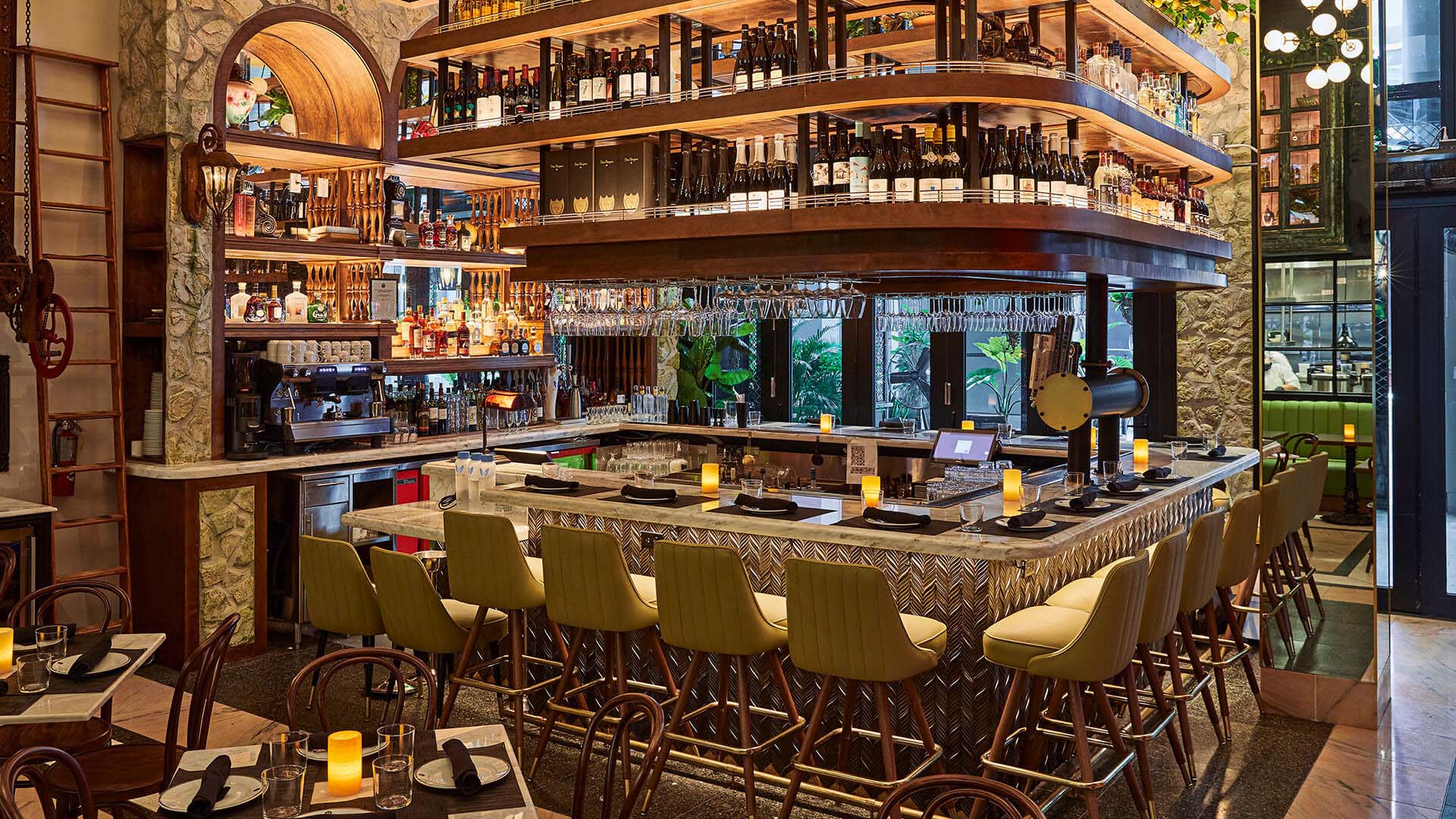 Commercial restaurant audio, video and control system at Marabú in Brickell, Miami
